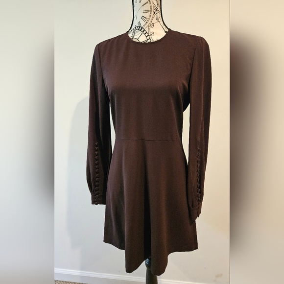 ⭐️ A.L.C. button blouson long sleeve dress size 4 brown - Picture 10 of 11